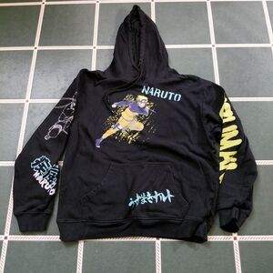 Naruto Graphic Crewneck Hoodie - Black